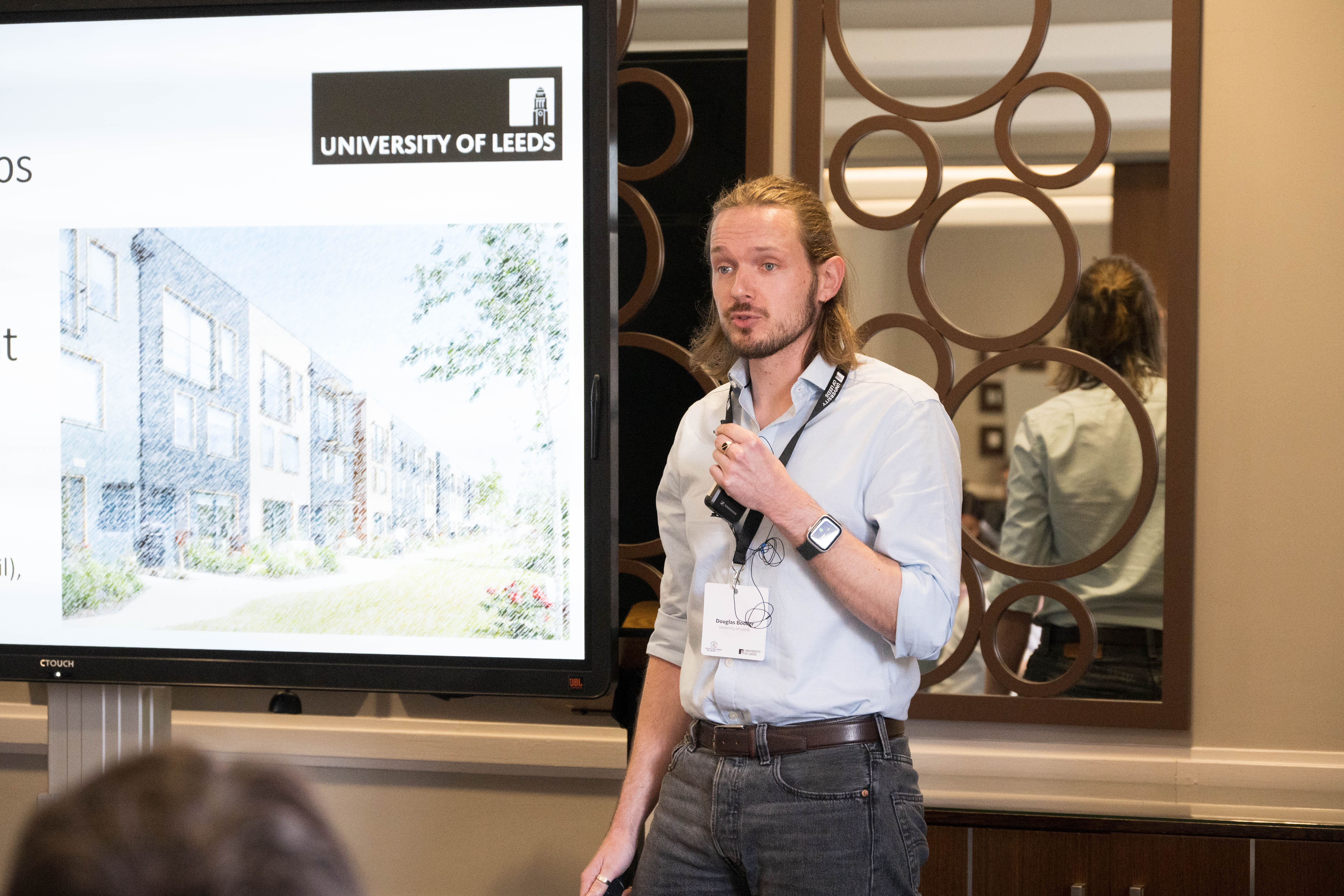 Doug Booker presenting the Indoor–Outdoor Air project