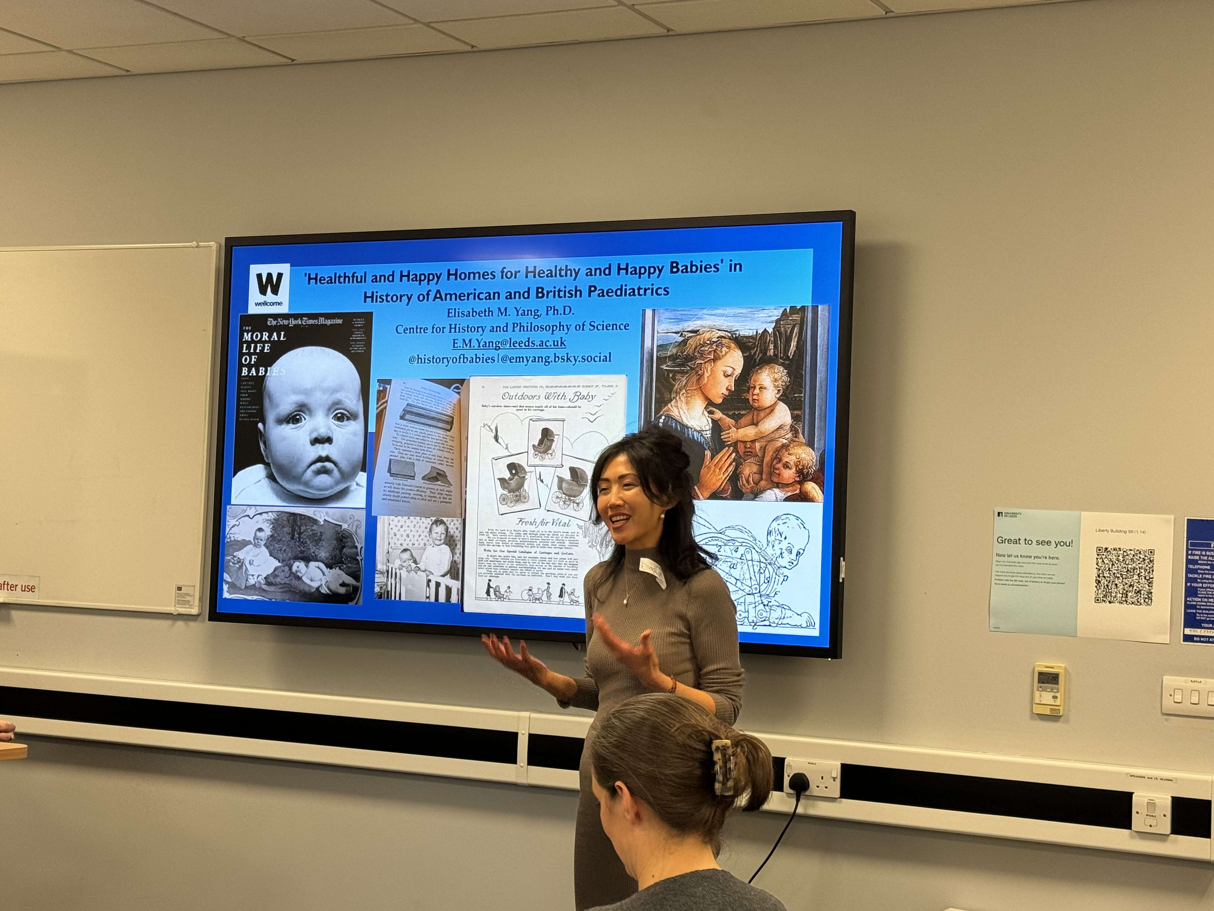Elisabeth M. Yang presenting on the history of healthy homes in American and British paediatrics