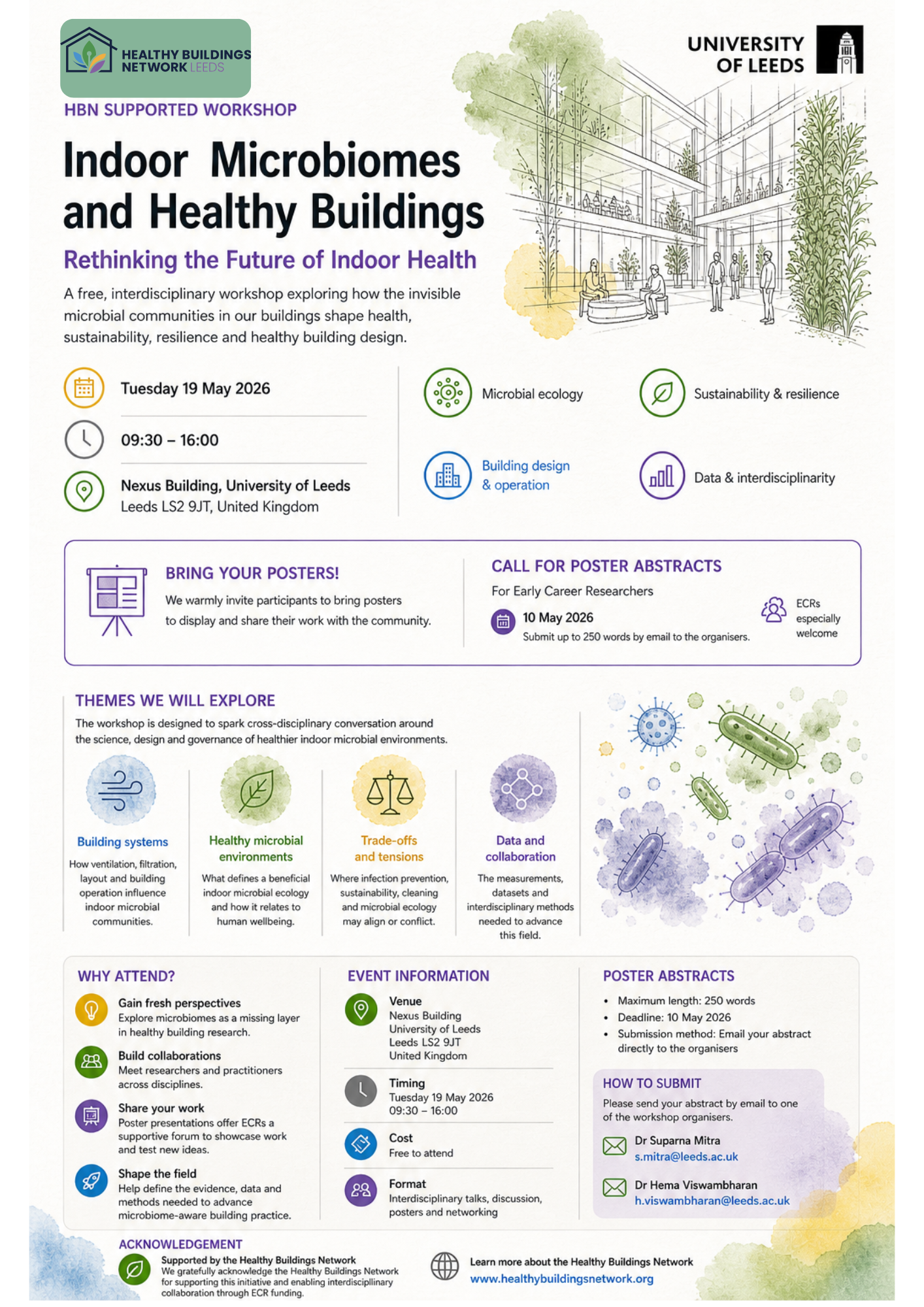 Indoor Microbiomes and Healthy Buildings workshop at Nexus, University of Leeds